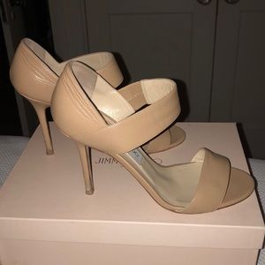 Jimmy Choo Tallow heels size 9.5 nude leather